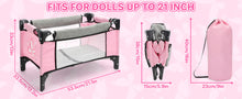 Load image into Gallery viewer, Baby Dolls Crib, Foldable Baby Doll Bed with Storage Bag, Doll Furniture Accessory for Up to 18 Inch Baby Dolls, Christmas Birthday Pretend Play Gift for Kids Ages 3+