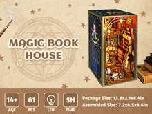 Load image into Gallery viewer, Wooden 3D DIY Book Nook Kit Micro Scene Magic Bookstore Book Stand with LED