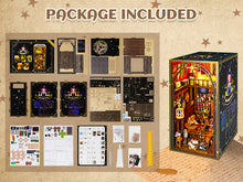 Load image into Gallery viewer, Wooden 3D DIY Book Nook Kit Micro Scene Magic Bookstore Book Stand with LED