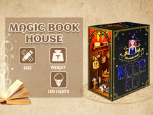 Load image into Gallery viewer, Wooden 3D DIY Book Nook Kit Micro Scene Magic Bookstore Book Stand with LED
