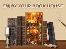 Load image into Gallery viewer, Wooden 3D DIY Book Nook Kit Micro Scene Magic Bookstore Book Stand with LED