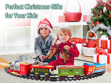 Load image into Gallery viewer, Electric Christmas Train Set with Deformable Carriage 4 Random Alloy Cars Sound Smoke and Cool Light Christmas Tree Train Gift for Kids