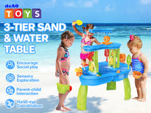 Load image into Gallery viewer, 3-Tier Outdoor Water Play Table with Accessories for Kids Summer Beach Backyard Garden Sensory Toy Set for Boys & Girls Ages 3+