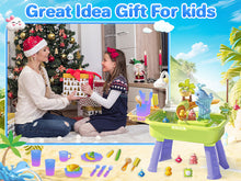 Load image into Gallery viewer, Beach Table & Simulation Kitchen Sink 2-in-1 Toy Set with Water Supply Function Simulation Dishwashing Set with Faucet Color-changing Tableware in Warm Water Children's Role Playing Toy with Accessories Gift