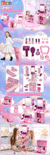 Load image into Gallery viewer, Kids Beauty Vanity Set with Suitcase Dressing Table Hair Salon Pretend Makeup & Hairdressing Toy Set Portable Dressing Table Princess Dress Up Playset Gift Toddler