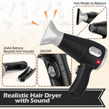 Load image into Gallery viewer, Hairdressing Stylist Playset Hair Salon Role Play Barber Toy Kit with Hair Dryer Fake Razor Barber Scissors for Kids 3+