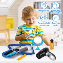 Load image into Gallery viewer, Stylist Hairdresser Barber Salon Role Play Set with Hairdryer Curling Iron Belt Styling Accessories Pretend Play Set for Kids
