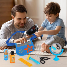 Load image into Gallery viewer, Stylist Hairdresser Barber Salon Role Play Set with Hairdryer Curling Iron Belt Styling Accessories Pretend Play Set for Kids