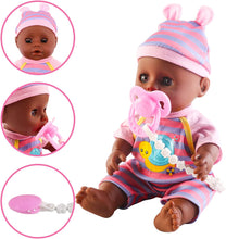 Load image into Gallery viewer, 12'' My First Baby Doll ¯ 15 Pcs Baby Doll Play Set with Miniature Crib Mobile High Chair Feeding Accessories Kids Toys Christmas Gift