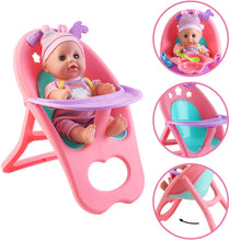 Load image into Gallery viewer, My First Baby Doll 15 Pieces Play Set with Miniature Crib Mobile High Chair Baby Doll Kids Toys Prefect Christmas Gift