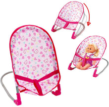 Load image into Gallery viewer, Kids Deluxe 5 -in-1 Baby Doll Pretend Play Set with Cot Bed Bouncer Adjustable Swing Seat and High Chair Accessories (Doll Not Included)