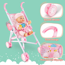 Load image into Gallery viewer, My First Baby Doll Play Set with Stroller Baby Doll Pushchair with Accessories Pretend Play Baby Dolls for Girls Children Dolly Pram Toy