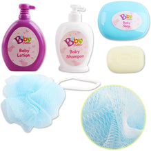 Load image into Gallery viewer, 13¡± Baby Doll Bath Time Play Set Pink with Real Water Faucet Function Removable Clothes Smooth Edges Toys Great Birthday Christmas Gift