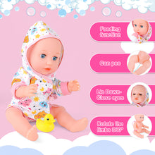 Load image into Gallery viewer, Baby Doll Bath Play Set with Real Working Bathtub, Clothes and Bath Accessories, Small Baby Doll Bath Toys My First Baby Doll Bath Play Set is perfect for a little one who loves to nurture and take care of things