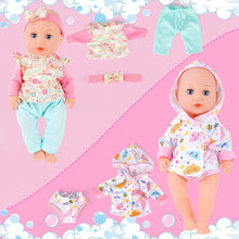 Load image into Gallery viewer, Baby Doll Bath Play Set with Real Working Bathtub, Clothes and Bath Accessories, Small Baby Doll Bath Toys My First Baby Doll Bath Play Set is perfect for a little one who loves to nurture and take care of things