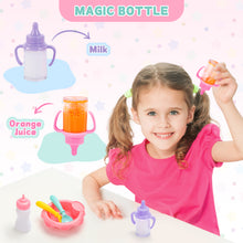 Load image into Gallery viewer, 2 in 1 Baby Doll Playset 20pcs Multi Functional Baby Doll Set Upgrade Baby Rocker Chair with Handbag Feeding Nursery Pretend Play Toy Great toys gifts for girls 3 4 5 6 7 8 years old.