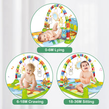 Load image into Gallery viewer, 4-in-1 Baby Mat Kick and Piano Gym Music and Soft Light Detachable Activity Toys Kids Comfy Crawling Mat Baby Sensory Mat Great Gift