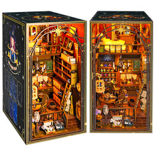 Load image into Gallery viewer, Wooden 3D DIY Book Nook Kit Micro Scene Magic Bookstore Book Stand with LED