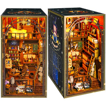 Load image into Gallery viewer, Wooden 3D DIY Book Nook Kit Micro Scene Magic Bookstore Book Stand with LED