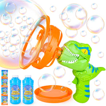 Load image into Gallery viewer, Dinosaur Portable Automatic Bubble Maker Colourful Big Bubble Summer Indoor Outdoor Toys for Kids