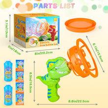 Load image into Gallery viewer, Dinosaur Portable Automatic Bubble Maker Colourful Big Bubble Summer Indoor Outdoor Toys for Kids