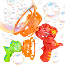 Load image into Gallery viewer, Dinosaur Portable Automatic Bubble Maker Colourful Big Bubble Summer Indoor Outdoor Toys for Kids
