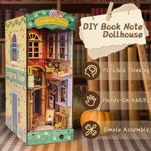 Load image into Gallery viewer, DIY Book Nook Kit DIY Dollhouse Booknook Bookshelf Insert Decor Alley Book Nook Wood Bookend Model Building (Stree & Cat Modle)