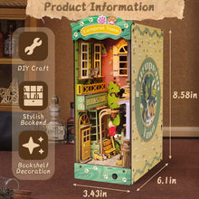 Load image into Gallery viewer, DIY Book Nook Kit DIY Dollhouse Booknook Bookshelf Insert Decor Alley Book Nook Wood Bookend Model Building (Stree & Cat Modle)