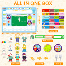 Load image into Gallery viewer, "My Daily Calender" Busy Board Montessori Activity Sensory Board Educational Games Multifunctional Preschool Learning Toys Gift for Boys Girls