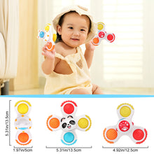 Load image into Gallery viewer, 3PCS Suction Cup Hand Spinner Toys Fidget Spinner Toys for Kids with Suction Cup Baby Interactive Pop Up Sensory Toy Bath Toy