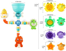 Load image into Gallery viewer, Baby Bath Dinosaur Toy Water Pipes with Waterwheel and Variety of Sea Animals Bathtime Play Toys Safe Material for Children