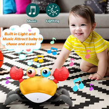 Load image into Gallery viewer, Crawling Crab Toy with Music and Light, Interactive Crawling Toys for Toddlers Walking Dancing Sensory Toys for Children