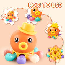 Load image into Gallery viewer, Orange Octopus Sensory Finger Toy Perfect Gift for Kids Sensory Animal Toys Musical and Sound Toys
