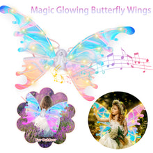 Load image into Gallery viewer, Glowing Butterfly Wings Fairy Costume Angel Wings for Girls Fun Play Fancy Dress-up for Kids Halloween Cosplay Christmas Birthdays