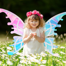 Load image into Gallery viewer, Glowing Butterfly Wings Fairy Costume Angel Wings for Girls Fun Play Fancy Dress-up for Kids Halloween Cosplay Christmas Birthdays