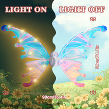 Load image into Gallery viewer, Glowing Butterfly Wings Fairy Costume Angel Wings for Girls Fun Play Fancy Dress-up for Kids Halloween Cosplay Christmas Birthdays