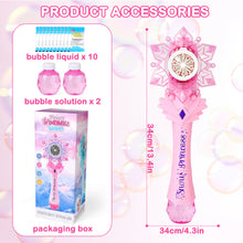 Load image into Gallery viewer, Dreamy Princess Snowflake Bubble Machine Toys Lights & Music Magic Bubble Wands Gifts for Toddlers