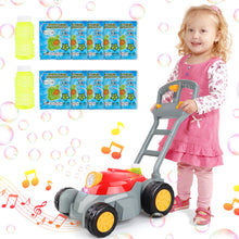 Load image into Gallery viewer, Bubble Lawn Mower Kids Automatic Bubble Blower Machine with Music Kids Activity Walker for Outdoor Gardening Push Lawn Mower Toys Gifts