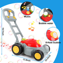Load image into Gallery viewer, Bubble Lawn Mower Kids Automatic Bubble Blower Machine with Music Kids Activity Walker for Outdoor Gardening Push Lawn Mower Toys Gifts