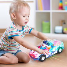 Load image into Gallery viewer, Electric Transparent Police Gear Car Toy 360¡ã Rotating Car with Flashing Lights Siren Sounds, Automatic Obstacle Avoidance, and Visible Mechanical Gear Structure-Perfect Toy for Kids Aged 3 and Up