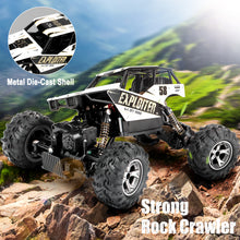 Load image into Gallery viewer, Remote Control Car Metal Die-Cast Shell RC Rock Crawler w/ 60 Mins Play Time 2.4Ghz 4WD Dual Motors Off Road All Terrain Monster Truck Toy