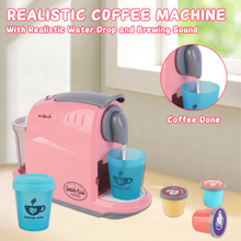 Load image into Gallery viewer, Coffee Shop Set with Coffee Maker Toy Menus Cash Register Toy Play Food Gift for Toddlers Boys Girls Aged 3+