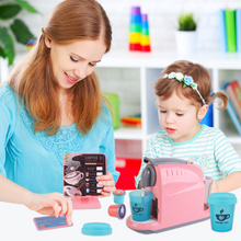 Load image into Gallery viewer, Coffee Shop Set with Coffee Maker Toy Menus Cash Register Toy Play Food Gift for Toddlers Boys Girls Aged 3+