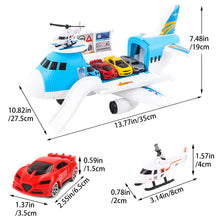 Load image into Gallery viewer, Transport Cargo DIY Plane Car Toy Play Set with Ramp and 4 Mini Car, 1 Helicopter Included - Fun Educational Toy for Kids