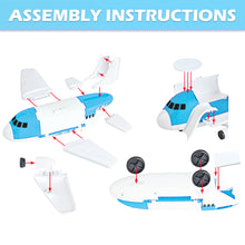 Load image into Gallery viewer, Transport Cargo DIY Plane Car Toy Play Set with Ramp and 4 Mini Car, 1 Helicopter Included - Fun Educational Toy for Kids
