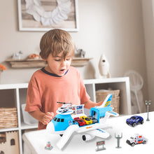 Load image into Gallery viewer, Transport Cargo DIY Plane Car Toy Play Set with Ramp and 4 Mini Car, 1 Helicopter Included - Fun Educational Toy for Kids