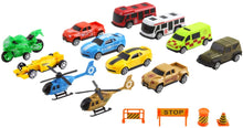 Load image into Gallery viewer, Transporter Truck Carrycase for Cars Play Set Carrier Including a Total of 12 Assorted Vehicles, Accessories and Play Map
