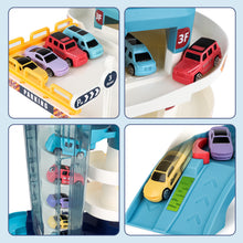 Load image into Gallery viewer, Garage Track Set with Music and Light Effects 3-story Parking Building with Electric Elevator Toys Vehicle Garages Great Present for Kids