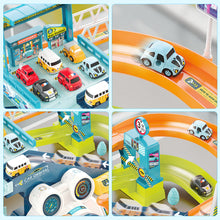 Load image into Gallery viewer, Car Garage Tracks Simulation Steering Wheel Toy Set Vehicle Playsets with Musical Puzzle Car Tracks Gifts for Child