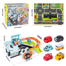 Load image into Gallery viewer, Car Garage Tracks Simulation Steering Wheel Toy Set Vehicle Playsets with Musical Puzzle Car Tracks Gifts for Child